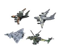 BORDSTRACT 4Pcs Pull Back Airplane Toy Set, Realistic Metal Alloy Fighter Jet, Bomber, Reconnaissance Aircraft, Helicopter Models for Kids Gift(Camouflage)