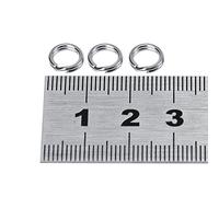BORDSTRACT 50pcs/100pcs 7 Sizes Lure Tackle Connector, Stainless Steel Split Loop, Strong Solid Rust Proof, for Fishing Lures Leaders Rigging (8# 1 pack of 100 sold)