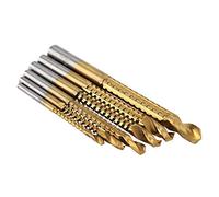 BORDSTRACT 6Pcs HSS Titanium Coated Drill Bit, Woodworking Wood Aluminum Plastic Hole Grooving Tool, High Speed Steel, Wear Resistant, Suitable for Various Materials