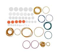 BORDSTRACT 84pcs Transmission Belt Pulley Set, 2mm Shaft Diameter Plastic Gears Pulley Shaft Belt Worm Rack Set DIY Gear Assortment Accessories for DIY Model Toy Projects