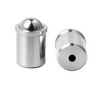 BORDSTRACT Ball Plunger, 30 Pcs D6X6（10N） 304 Stainless Steel Push Type Spring Loaded Plunger, No Step Ball Retainer Positioning Bead, for Cabinet Door Drawer