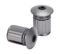 BORDSTRACT Bicycle Bar End Plugs, 1 Pair Universal Aluminum Locking Bike Grip Plug for 18-20mm Handlebar BMX MTB Mountain Bike(Grey)