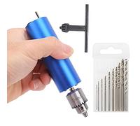 BORDSTRACT Electric Hand Drill Kit, 0.3-4mm Handheld Electric Mini Drill with 10Pcs HSS Drill Bits Multifunctional for Crafting Resin Jewellery Making, with Stepless Rate