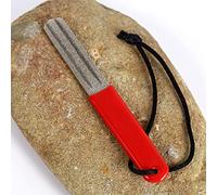 BORDSTRACT Fishing Hook Sharpener, Diamond Jag Hook Sharpening Stone Kit File Tool Accessory for Outdoor(Red double slot)