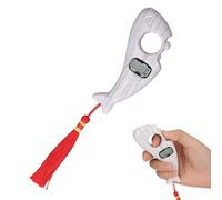 BORDSTRACT Noiseless Digital Beads Counter, Fish Shape Prayer Counter with Button Battery, Portable and Durable Meditation Tool(White)