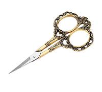 BORDSTRACT Plum Flower Scissors, Vintage European Style Flower Pattern Needlework Classic Plum Flower Scissors For Embroidery, Sewing, Craft, Art Work Everyday Use(gold)