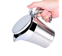 BORDSTRACT Sauce Gravy Boat Pot, 304 Stainless Steel Thermal Insulated Double Wall Sauce Gravy Boat Pot, Sauce Serving Jug, Double Insulated Jug for Gravy Cream Milk Custard (450ml)