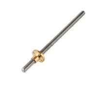 BORDSTRACT T8 8mm Trapezoidal Stainless Steel Threaded Rod Lead Screw & Brass Nut for 3D Printer, 300mm (11.8in) Length, 2mm Pitch, 8mm Lead (150mm)