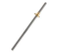 BORDSTRACT T8 8mm Trapezoidal Stainless Steel Threaded Rod Lead Screw & Brass Nut for 3D Printer, 300mm (11.8in) Length, 2mm Pitch, 8mm Lead (200mm)