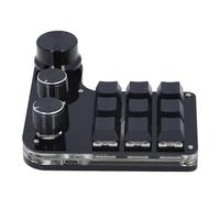 BORDSTRACT USB Mini Macro Mechanical Gaming Keyboard Programmable 9 Keys 3 Knobs Red Switch RGB LED Onboard Storage Wired Keypad