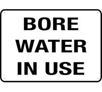 Bore Water In Use Black White Sign For House Door Office Business Yard,Metal Aluminum Rust Free Sign - 12" X 8", Pre-Drilled Holes, Weather Resistant