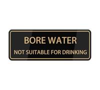 Bore Water Not Suitable For Drinking Sign, Self Adhesive Sign For Front Door Or Wall 10 X 3 Inch Quick And Easy Installation Premium Acrylic Design For Home, Office, Public, Yard