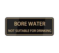 Bore Water Not Suitable For Drinking Sign, Self Adhesive Sign For Front Door Or Wall Quick And Easy Installation Premium Metal Tin Design For Home, Office, Public, Yard 4×16 Inch