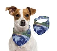 Boreal Forest Pet Scarf Dog Bandanas Spring Summer Soft Cotton Puppy Scarfs Adjustable Accessories for Small Medium Large Girl Boy Pup Medium
