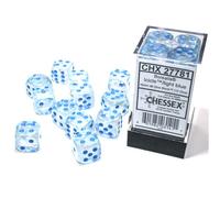 Borealis 16mm d6 Luminary Dice Block: Icicle/Light Blue (12 Dice) - New & Sealed
