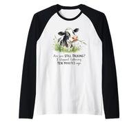 Bored Cow Still Talking Watercolor Sarcasm Raglan Baseball Tee