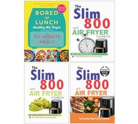 Bored of Lunch Healthy Air Fryer 30 Minute Meals, The Slim 800 Hot Air Fryer Simply Quick & Fast Food, Hot Air Fryer Recipe Cookbook & The Essential High Protein Cookbook 4 Books Collection Set
