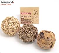 BOREDOM BREAKER TRIO OF FUN BALLS NATURAL RABBIT GUINEA PIG PLAY CHEW TOY 19478