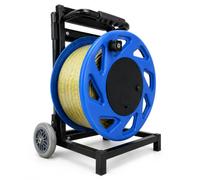 Borehole Water Level Meter, Groundwater Level Meter 30-500M, ABS Reel, Steel Support Frame, Wheeled Cart, Easy-Read Tape, Fast Contact Response for Monitoring Wells, Standpipes and Field Use Blue-100m