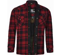 Bores Lumberjack Premium Motorcycle Shirt, black-red, size S for Men
