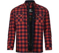 Bores Lumberjack Premium Motorcycle Shirt, red-blue, size L for Men