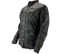 Bores Military Jack Ladies Textile Jacket, black-multicolored, size 3XL for Women