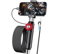 Borescope 1080P Articulated Dual Direction for iPhone and Andriod Endoscope 6.2mm Camera Probe with Light Lights for Automotive Engine Plumbing HVAC Inspection 2.95ft Cable
