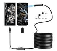 Borescope,Camii Endoscope Camera with Light,1920P Snake Scope Inspection Camera with 8 Adjustable LED Lights, Endoscope with 10ft Semi-Rigid Cable Snake Camera for iPhone, iPad, (3M)