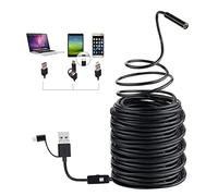 Borescopes 5.5mm 3 in 1 USB telescopic endoscope, IP67 Waterproof Borescope, semi-rigid Snake inspection camera with 6 Adjustable Led Light for,Computer,Smartphone,Windows