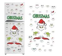 BORFUE 2 Set Christmas Monster Refrigerator Sticker Christmas Decorations PVC Holiday Xmas Decorations Fridge Wall Door Party Supplies for DIY Gift (20 * 30cm)