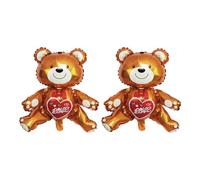 BORFUE 2pcs Big Bear Air-Filled Foil Balloon Love You Bears Foil Balloon Valentines Decorations Balloons for Wedding Anniversary Party