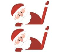 BORFUE 2pcs Christmas Rear Wiper Decal Sticker Funny Waving Wiper Sticker 3D Santa Clause Vinyl Waving Wiper Decal for Vehicle Christmas Decorations