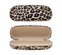 BORFUE 2pcs Leopard Print Glasses Case Animal Pattern Sunglasses Cases Hard Shell Eyeglasses Case Clamshell Eyeglasses Storage Box for Women Girls