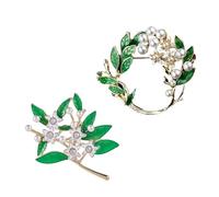 BORFUE 2pcs Lily Of The Valley Brooch Lily Brooches for Women with Faux Pearl Flower Jewellery Brooch for Christmas, Valentine's Day, Birthday, Mother's Day