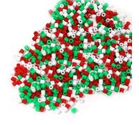 BORFUE 300pcs 5mm Iron Round Beads for Kids, Non-Toxic Magic Beads Set, DIY Crafts, Red, Green, White