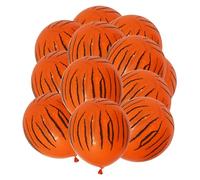 BORFUE 36Pcs Tiger Balloons Animal Tiger Pattern Foil Balloons Jungle Animal Balloons for Party Supplies Baby Shower Balloon Decorations