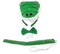 BORFUE 3pcs Crocodile Accessory Cutie Crocodile Headband Bowtie Tail for Halloween Carnival Party Cosplay Pretend Play