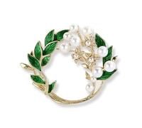 BORFUE Lily Of The Valley Brooch Gifts Lily Brooches for Women with Faux Pearl Brooches for Women Uk for Christmas, Valentine's Day, Birthday, Mother's Day