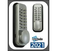 Borg 2021 Digital Push Button Lock - Light Duty Back to Back Keypads (2 Locks) - Satin Chrome by Borg Locks