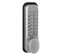 Borg 2201 Digital Push Button Door Lock with Holdback in Satin Chrome