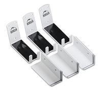 Borgen Wall Mount Pedal Hook for E-Bike & MTB - White - Set of 3 | Sturdy support brackets and wall protection pads keep your bike secure, ideal for garage or shed storage indoors safely.