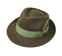Borges & Scott Alpaca Doyle - Teardrop Fedora Hat - Premium Alpaca Wool Felt - Crushable for Travel - Water Resistant - Unisex - Green 58cm