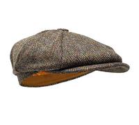 Borges & Scott Lomond Newsboy Cap - 100% Handwoven Wool - Harris Tweed - Water Resistant - Classic Herringbone - 60cm