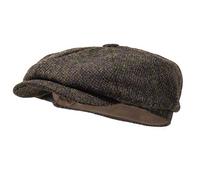Borges & Scott Lomond Newsboy Cap - 100% Handwoven Wool - Harris Tweed - Water Resistant - Coffee Brown - 58cm
