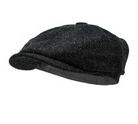 Borges & Scott Lomond Newsboy Cap - 100% Handwoven Wool - Harris Tweed - Water Resistant - Midnight - 54cm