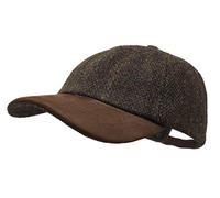 Borges & Scott Munro - Premium Baseball Cap - Harris Tweed and Nubuck Leather - Coffee Brown