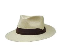 Borges & Scott Natural with Brown Ribbon - Sundowner Panama Hat - S