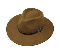 Borges & Scott Premium Alpaca Lewis - Wide Brim Fedora Hat - Alpaca Wool Felt - Water Resistant - Leather Band - Brown 62cm