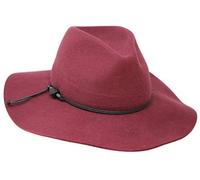 Borges & Scott Premium Austin - Centre Dent - 100% Wool Felt - Crushable for Travel - Water Resistant - Burgundy 60cm