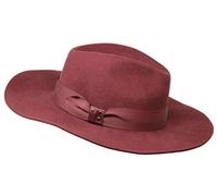 Borges & Scott Premium Austin - Centre Dent - 100% Wool Felt - Crushable for Travel - Water Resistant - Burgundy 56cm